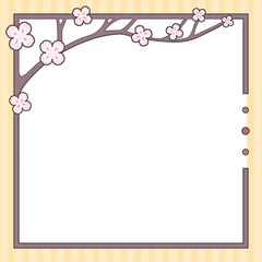 Cute memo template decorated with cute sakura.