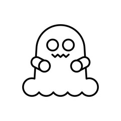 Ghost Halloween Black Outline Icon. Ghost Halloween Symbol