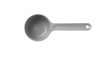 Gray measuring cup on white background for baking and cooking  