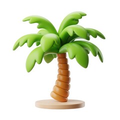  3D Cartoon Tree Illustration – Green Nature Symbol