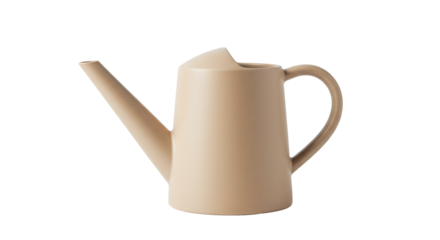 Modern beige watering can in minimalist design for plants  