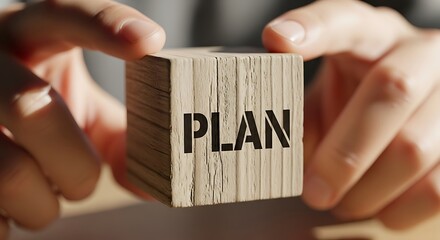 Close-Up of Wooden Plan Block in Hands