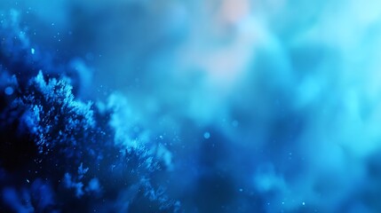 Obraz premium Underwater ocean scene with bubbles and blue light in deep sea background