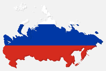 3D Maps of Russia with Russia Flag Europe Country