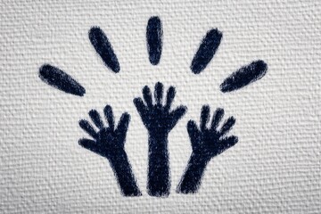 Empowering hands reach toward an open sky symbolizing unity collaboration and community spirit against a textured backdrop creating a hopeful artistic representation