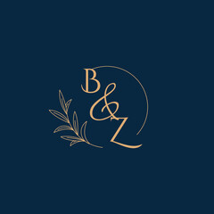 Obraz premium BZ Initial Wedding Monogram Logo with Minimalistic Style