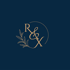 RX Initial Wedding Monogram Logo with Minimalistic Style