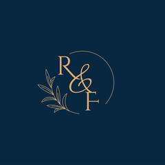 RF Initial Wedding Monogram Logo with Minimalistic Style