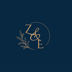 ZE Initial Wedding Monogram Logo with Minimalistic Style