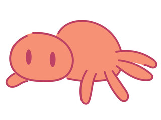 Smiling Pastel Orange Cartoon Spider Clipart