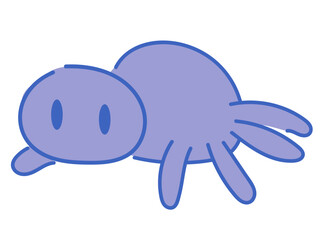 Cute Blue Spider Character Illustration