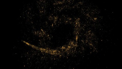 golden dust sparkle particle glitters light trail alpha channel loop 4k animation, christmas and new year shiny glowing gold stars overlay design element - Powered by Adobe