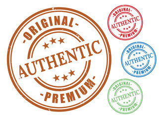 Authentic Original Premium Badge Collection, Grunge Rubber Guaranteed Product Stamps  