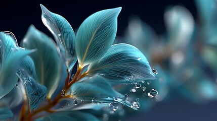 Airy clear fluid motion showing elegance and calm with spa tone leaf effect