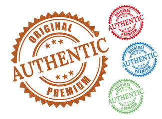 Authentic Original Premium Certified Stamp Collection, Grunge Style Genuine Mark Set  
