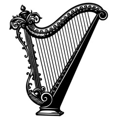 harp isolated on white