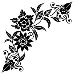 black and white floral background