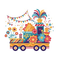 Obraz premium Minimal Carnival Vehicle Illustration