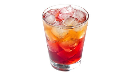 a glass of exotic vibrant refreshing cold cocktail isolated on transparent background	