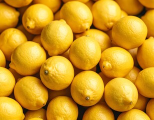 Fresh ripe lemons stacked together &ndash; citrus fruit close-up background