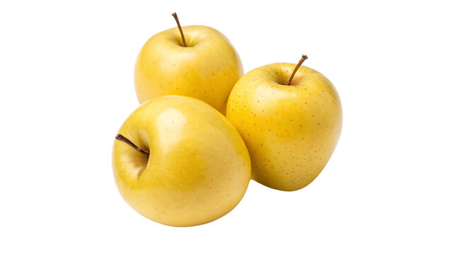 golden delicious apples isolated on transparent background