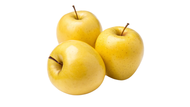 golden delicious apples isolated on transparent background