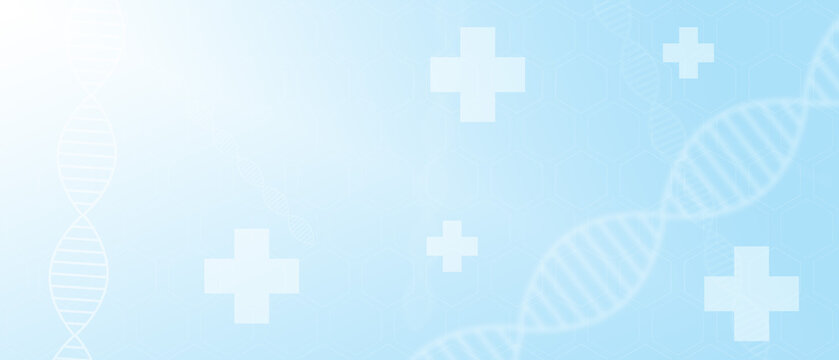 Medical concept background. Gene and Plus Sign with hexagon grid