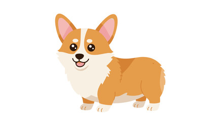 Cute corgi dog character with cartoon style and adorable expression