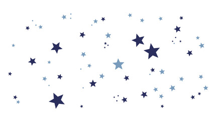 Obraz premium Scattered blue stars on white background