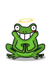 illustration of a meditating frog
