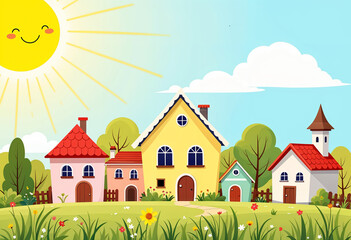landscape with houses