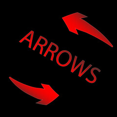 Red arrow icon on black background, a vector symbol for business direction and design