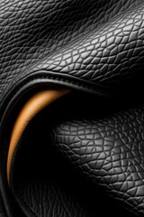 Refined black artificial leather showcasing smooth texture and deep dark tones that elevate any design