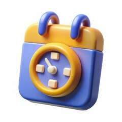  3D Notification Calendar Icon with Bell – Reminder Symbol