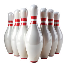 Bowling pins spaced isolated on transparent background