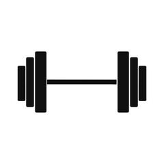 Symmetrical weightlifting bar silhouette for gym fitness and training visuals