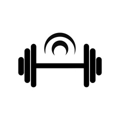 Clean barbell silhouette with simple lines representing fitness or powerlifting