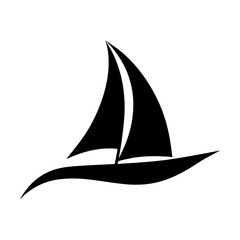 Sailboat in motion with elegant silhouette for travel marine and lifestyle themes