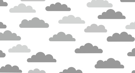 Obraz premium Monochrome cloud pattern on white background for seamless design
