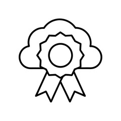 Clean badge outline with medal for award recognition or academic success