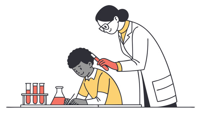 a patient and doktor illustration