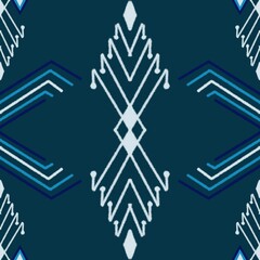 Ethnic ikat seamless pattern in tribal. Geometric ethnic ornament print. Ikat pattern style. Design for background, carpet, wallpaper, clothing, wrapping, batik, fabric, Vector, illustration