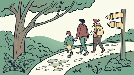 family on the mountain