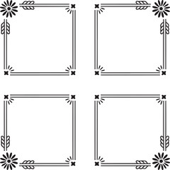 Minimal Flower Corner Border Vectors

