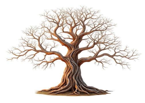 Ancient gnarled bonsai tree intricate branches image