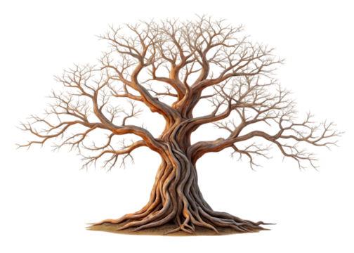 Ancient gnarled bonsai tree intricate branches image