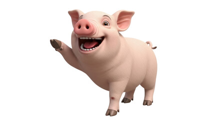 Isolated Cartoon Pig