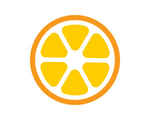 Vibrant orange slice icon, symbol of freshness and health. Perfect for nutrition, food, or summer themes. Simple, graphic style suitable for branding and design.