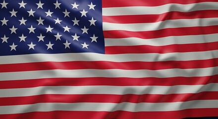 Obraz premium Flag Waving with Stars and Stripes Red White and Blue