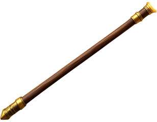 Magical floating staff with swirling vortex at the top, isolated on a transparent background